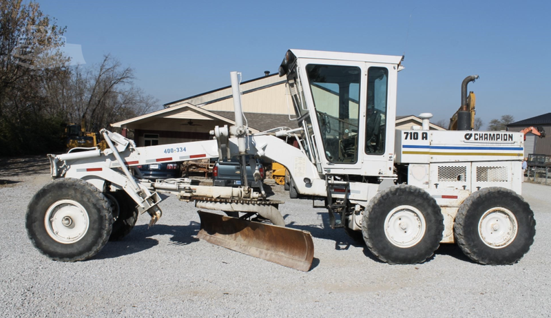 This 1988 Champion 710A Road Grader is powered by a Cummins 6BT. Photo: Machinery Trader